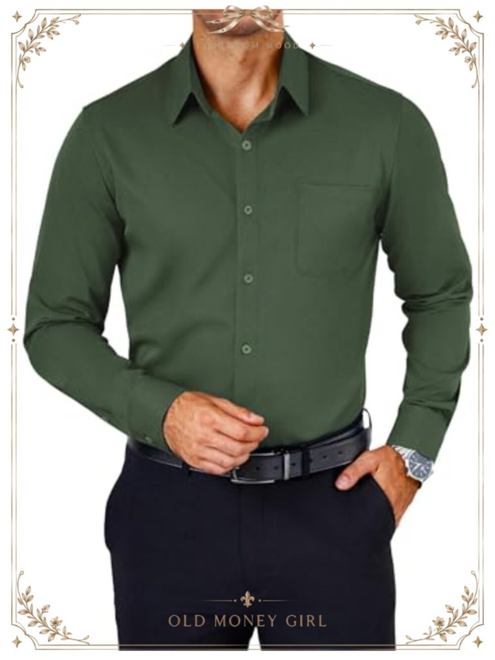 Mens Wrinkle Free Dress Shirt Long Sleeve Button Down Regular Fit Business